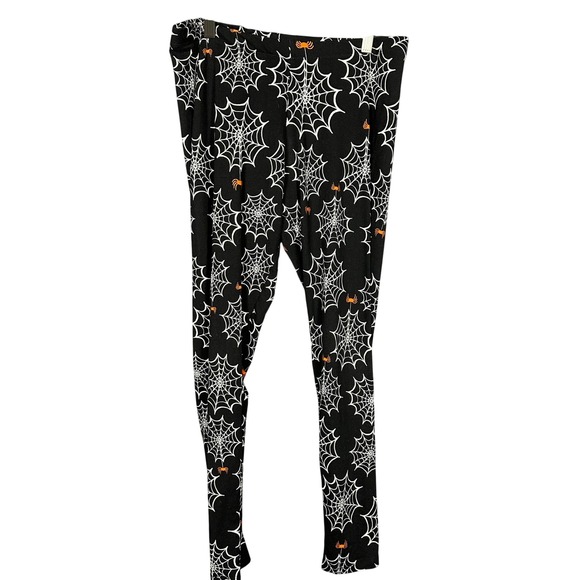 Joe Boxer Pants - Joe Boxer Spider Cob Web Print Black Soft Leggings XL Halloween Spooky